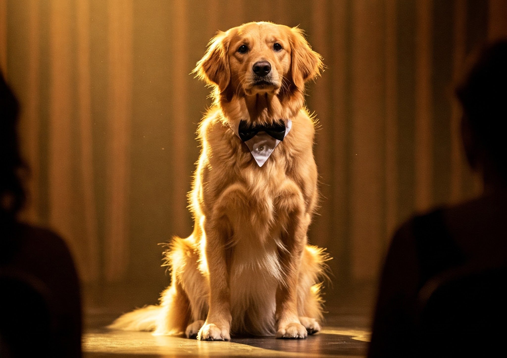 dog taking a bow